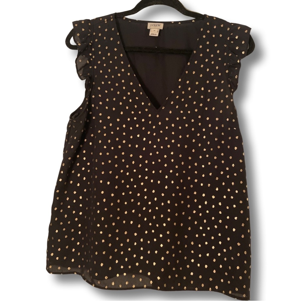 J. Crew Black and Gold Top